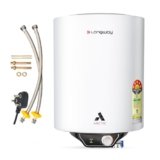 Longway Arctic 5 Star Rated Storage Water Heater for Home with Advanced Multi-Layered Safety System & Anti-Rust Coating | Glassline Coated Tank | Suitable for Hard Water & High-Rise Building (White)
