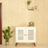 Green Soul Zuvio 2 Door | Engineered Wood Ventilated Shoe Rack | 3 Shelves, 2 Doors | Stores up to 10 Pair of Shoes | 3 Year Warranty | Oak & White | Installation Provided