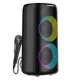 Blaupunkt Newly Launched Rock & Roll 100W Party Speaker with Dual 6.5” woofers, Dual Pool Lightning Mode, Mic/Guitar Input, Bass Boost, TWS, Perfect for Karaoke, Music & Home Parties (R.A.V.E)
