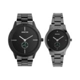 United Colors of Benetton Iconic Analog Watch for Couple with Black Round Dial & Black Stainless Steel Bracelet Band Water Resistant Pair’s Wrist Watches – UWUCPR002