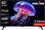 Kenstar 109 cm (43 inch) Ultra HD (4K) LED Smart Tizen TV 2025 Edition with Metal Frameless Design | 24W Dolby Audio | Samsung TV Plus (100+ Free Channels) | Voice enabled Smart Remote(43UHDTDKEETB)