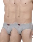 ONE8 by Virat Kohli Men’s Solid Brief (Pack of 2) (101-GREYMEL_Grey Melange_Small)
