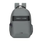 Tommy Hilfiger Joshua Polyester Unisex 15 Inch Laptop Backpack – Light Grey | 21 Ltr Capacity|Padded & Adjustable Strap| Water Resistant | 3 Compartment | Water Bottle Holder | USB Cable Holder Pocket