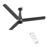 Polycab Wizzy Prime 1200mm BLDC Ceiling Fan with remote |BEE 5 Star Rated, Higher Air Delivery|LED Indicator,Reverse,Boost,Sleep and Breeze Mode |3 Years Warranty,Free Installation 【Matt Black】