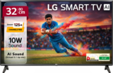 LG LR570 80 cm (32 inch) HD Ready LED Smart WebOS TV 2025 Edition with Alpha5 Gen 6 AI Processor 125+ Free LG Channels AI Brightness Control AI Sound (Virtual Surround 5.1 Up-mix) FTA Satellite Port Magic Remote Compatible 60Hz Refresh Rate Alexa Built In Works with Hey Google(32LR570B6LA)