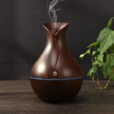 Aroma Diffuser with LED Light – USB Powered Tabletop Mist Humidifier for Desk and Bedside Use (Pot Wood Aroma Diffuser)
