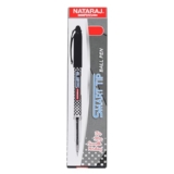 Nataraj Pens Smart Tip Ball Pen | Hi-tech tip for smart writing | Japanese waterproof ball pen | Long Writing | Comfortable Grip | Use for School, College students & office person | Black Colour
