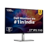 Dell P2725H 27 Inch FHD IPS Monitor, Anti-Glare, 99% SRGB, 100Hz, 5Ms (Fast), Ports: HDMI(1), DP 1.2, VGA, 3X USB 3.2 Gen1 (A), USB 3.2 Gen1 Type-C [15W PD] | Height Tilt Swivel Pivot