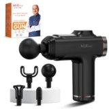 AGEasy (Max Group) Relief Compact Massage Gun with 1-Year Warranty | 6 Speed Levels, 4 Massage Heads | USB Type-C Rechargeable Handheld Massager | Full Body Pain Relief Muscle Massage Machine for Men & Women (Black)