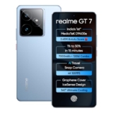 realme GT 7 (IceSense Blue,8GB+256GB) | India’s 1st MediaTek Dimensity 9400e Chipset | Strongest Battery Combo 7000mAh + 120W | AI 4K 120FPS Travel Camera | 360° Cooling IceSense Design with Graphene