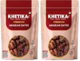 Khetika Premium Arabian Date 500g | Khajur, Khajoor | Dry Fruits | Dates in Fresh | Healthy Snacks | Rich in Fibre | No Added Sugar (Pack of 2)
