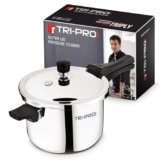 Bergner TriPro Triply Outer Lid Pressure Cooker 5 Litres, Bakelite Safe Grip Handle, Healthy Cooking, Even and Faster Heat Distribution, Easy to Clean, 2.5mm Thickness – Induction and Gas Stove Ready