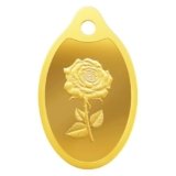MMTC PAMP 24K 999.9 Purest Rose Engraved Gold Pendant, 2 Gram gold bar & coin, LBMA Certified