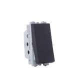Wipro Northwest Nowa 6A One Way Switch, Matt Black (pack of 20)