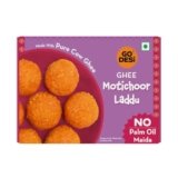 GO DESi Ghee Motichoor Laddu – 150 grams | Made with Bengal Gram Flour and Pure Cow Ghee | Indian Sweets | Sweets Gift Pack