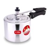 Wonderchef Inner Lid Ultima Pressure Cooker | 3 litres, 3.25 mm Heavy Encapsulated Bottom | Bakelite Handles for Durability | Induction Friendly (Aluminium, Silver)