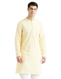 Amazon Brand – Symbol Men’s Regular Cotton Embroidered Long Kurta (SY-S24-MNA-FKT-502_Pastel Yellow_6XL)