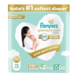 Pampers Premium Care Pant Style Baby Diapers, Newborn/X-Small (NB/XS), 70 Count, 4-6kg, All-in-1 with 360 Cottony Softness Diapers