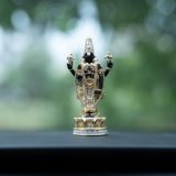 Idolkart 24 Carat Gold and 999 Pure Silver Coated Tirupati Balaji Idol for Car Dashboard, Venkateswara Swamy Idol, Vaastu Advised Balaji Idol – Tirupati Balaji Murti Idols for Pooja Room – 13cm