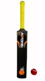 AQTIV8x Plastic Cricket Set with Golden Plastic Bat Size 6 & 1 Piece Red Tennis Cricket Ball