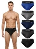 SWAGR 5 Pack Men’s Super Combed Cotton Underwear Briefs | Classic TruComfort Fit | Powered by ZincShield Anti-Bacterial Tech | Aerflo Breathability | 4-way FlexStretch | Size XL (100-105 cm) SG03