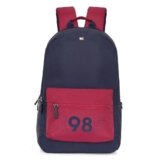 Tommy Hilfiger Bradenton Unisex Casual Backpack – Navy+Burgundy | 23 Capacity | Polyester | Padded & Adjustable | No. Of Compartment: 2 | Zipper Closure