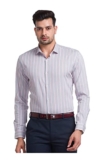 Park Avenue Black Stripe Slim Fit Casual Shirts for Men