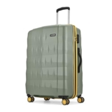 Aristocrat Comet Check-in Trolley Bag 76cm | Large | Hard Luggage| Smooth 8-Wheel Suitcase| Combination Lock with Sturdy Zipper | Full Fabric Convipack | 3-Year International Warranty (Green)
