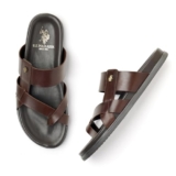 U.S. POLO ASSN. Mens IKER Brown Slippers – (UK10) (US11) (2FD24644K04)