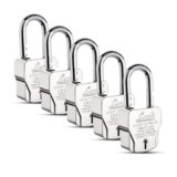 Link® Atoot Extra 70mm Padlocks 5Pcs Set | 1 Crore Key Combinations | Stainless Steel Body | Hardened Shackle | 9 Brass Levers | Made in India | 3 Silver Keys with Keychain | 3Kyes for Each Padlock