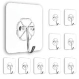 Zarwani PVC Plastic Flower Wall Hooks for Hanging – Pack of 1 | Heavy Duty Self Adhesive Transparent PVC Hook Sticker | Reusable No Drill Wall Hangers for Kitchen, Bathroom, Outdoor & Home Storage