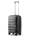 SNITCH Layer Cabin Size Black Polypropylene Hard Travel Suitcase – Trolley Bag Small & Luggage with 8 Wheels, Premium Lock, Wet & Dry Pouch & Free Shoe Bag