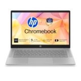 HP Chromebook 14, MediaTek Kompanio 540 (4GB LPDDR5, 128GB UFS) HD, Touch, Anti-Glare, Micro-Edge, 14”/35.6cm, ChromeOS, 100GB Google One(1yr),Modern gray,1.35kg, nm0006MU, HD Camera w/shutter Laptop