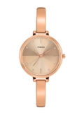 TIMEX Analog Watch for Women with Rose Gold Round Dial & Rose Gold Brass Bracelet Band Water Resistant Women’s Wrist Watches – TWEL128SMU05