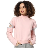 Campus Sutra Women’s Cotton Boat Neck Sweatshirt (CTWIN22_CSW-AW-SS0133_Pink 1_XL)