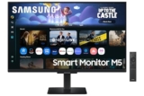 Samsung 27″ M5 Smart Monitor with Smart TV Experience|FHD 1920 x 1080|Screen Mirroring|IPS Panel TV Plus|Speakers|Adaptive Sound|Wi-Fi|HDMI|Bluetooth|LS27FM500EWXXL|Black