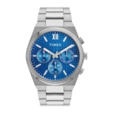 TIMEX Analog Watch for Men with Blue Dial & Silver Stainless Steel Bracelet Band – Water Resistant Men’s Wrist Watches -TWEG297SMU01