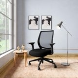 Interio by Godrej Curv Premium Mesh Wide Back Ergonomic Chair | Work from Home/Study Chair | 1-Year Warranty | Height Adjustable Chair | Heavy Duty PP Base | DIY Installation, Black