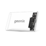 GEONIX Lucid L1 2.5 Inch SATA SSD Enclosure, MicroB 3.1 Port, Upto 5 Gbps Speed, Upto 6 TB Storage (Transparent Case)