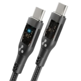 Ambrane 60W Type C To Type C Cable With 3A Fast Charging Cable, 1.2M Braided Cable For Smartphones, Tablets, Laptops & Other Type C Devices, PD Technology, 480Mbps Data Sync (ABCC-12T, Black)
