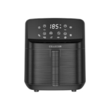 Cellecor Aurifry 4.5L Air Fryer (CAF45), 360° Rapid Air Technology, 1500W, Digital Touch Control, 8 Preset Cooking Modes, 90% Less Oil usage, Non-Stick Basket, Auto Shut-Off-Black