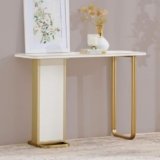 Home Centre | Senorita Console Table | for Living Room and Entryway | Engineered Wood | Cream | 1 Year Warranty