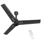 Polycab Wizzy Neo 1200mm 5-Star BLDC, Remote Ceiling fan for home | 100% Copper, High Air Delivery, 7 Speed Setting, Sleep Mode, Reverse Rotation, Free Installation | 3+1 Years Warranty【Black Silver】
