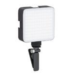 Amazon Basics Camera Video Light with Clip and 3 Cold Shoe Connector | 120 Led Beads | Dimmable & Rechargeable Battery | Useful for Photography, Live Streaming, Makeup, Video Meeting (Black)