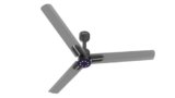 Polycab Wizzy Neo LED 1200mm BLDC Ceiling Fan with remote |BEE 5 Star Rated, Higher Air Delivery|LED Indicator,Sleep and Breeze Mode |3 Years Warranty【Classic Grey Chrome】