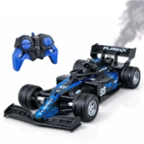 Amazon Brand – Jam & Honey Formula F1 RC Racing Car for Kids | 2.4GHz Remote (100+ ft Range) | Mist Smoke Effect | LED Lights | USB Type-C Rechargeable | Multi-Direction Control | Black|4+ Years