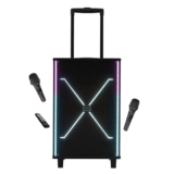 Zebronics 120W Party Trolley DJ Speaker, Upto 5h Playback, Dual UHF Mic, Karaoke, Full-Range 30.48cm Driver, TWS, 6.3mm Mic & Guitar in, Bluetooth, USB, AUX, RGB, LED Display (Party Fyre 400)