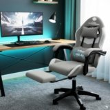Casa Copenhagen, High-Back Fabric Gaming Ergonomic Chair with Advanced Mechanism & Electric Back Massager, Luxurious Memory Foam Seating & Multi Function Arm-Rest – Grey & Grey