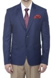 FAVOROSKI Designer Men’s Slim Fit Notched Lapel Single Breasted Solid Blazer, Navy Blue (FAVBL161134-NBLUE-4XL)