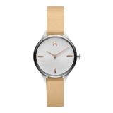 MVMT Reina Qtz Basic Slim White Round Dial Women’s Analog Watch|Camel Leather Material|Camel Color Band – 28000279-D